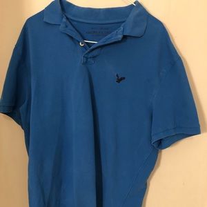 American eagle polo shirt blue